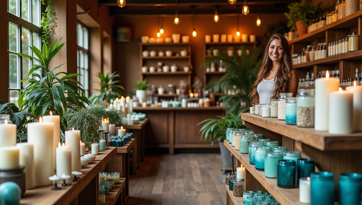 Handcrafted aromatic candles in our studio