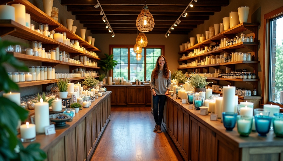 Our team working together in our candle studio